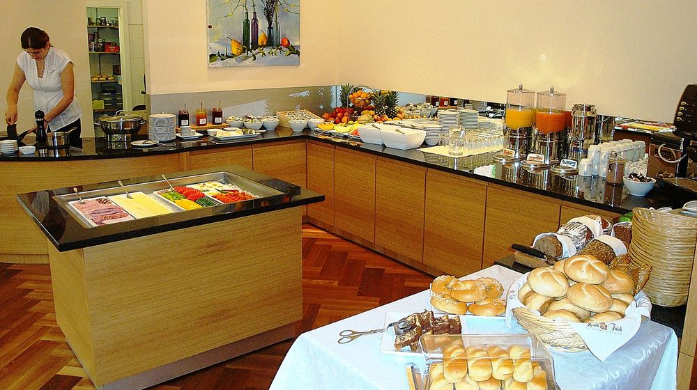 Large breakfast buffet in Hotel Fabrik