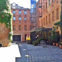 Entrance of Hotel Fabrik in Vienna